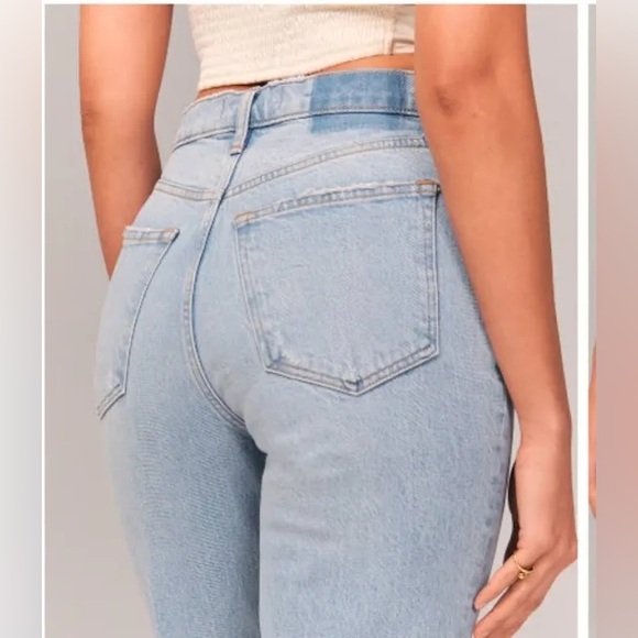 Abercrombie the 90s ultra high rise split seam pant jeans - Picture 3 of 5